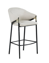 Coaster Chadwick Sloped Arm Bar Stools Beige and Glossy Black (Set of 2) Model 183437